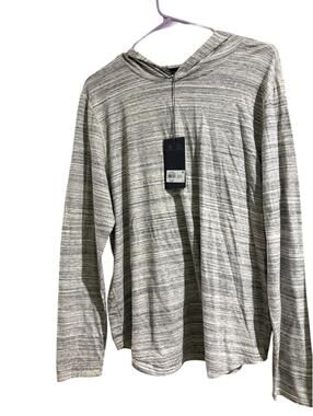 VRST Mens Hoodie Medium NWT Lightweight Performance Hoodie Gray Marble Athletic